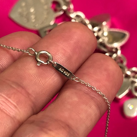 ✨✨✨SOLD✨✨✨ Return to Tiffany Blue Enamel Double Mini Heart Tag Necklace - Picture 10 of 11